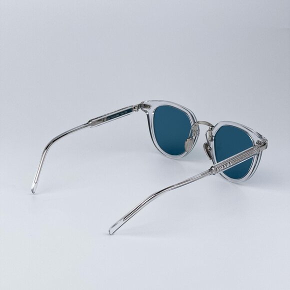 Prada PR17YS 2AZ04D Men BRAND NEW Sunglasses Crystal Green Polarized Oval - Picture 4 of 12